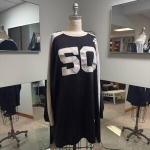 Oversized Black and White Long Sleeve Jersey